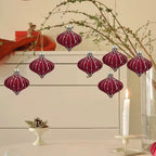 Zenora 6pcs Velvet Flocked Christmas Ball Hanging Ornaments