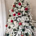 Zenora 6/12pcs Velvet Flocked Christmas Ball Hanging Ornaments