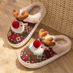 Zenora Cozy Christmas Reindeer Plush Slippers