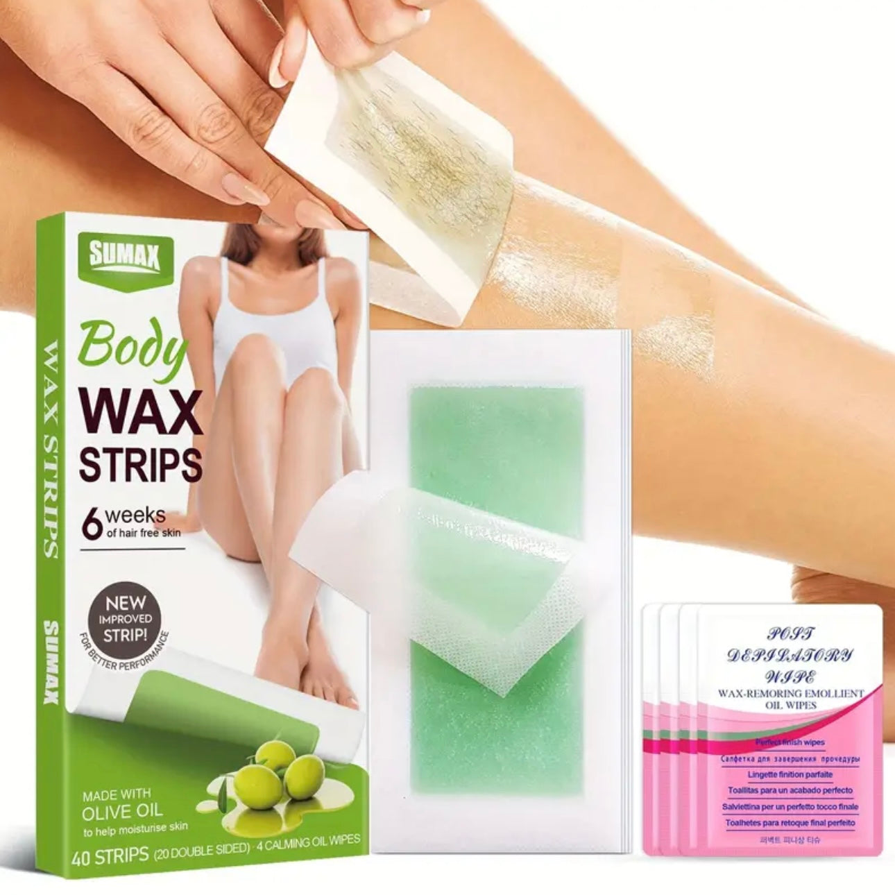 Zenora Olive Oil Wax Strip Hair Removal Set