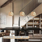 Zenora 3-Pack Natural Wicker Boho Pendant Light Set