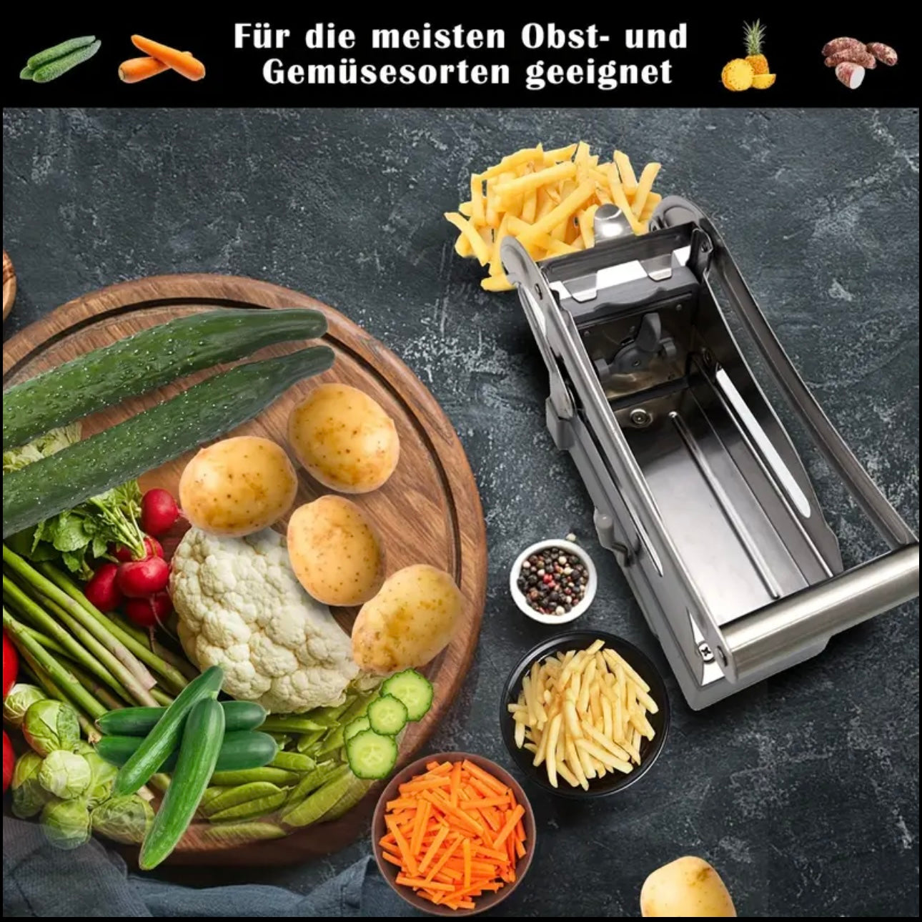 Zenora Stainless Steel Vegetable & French Fry Cutter