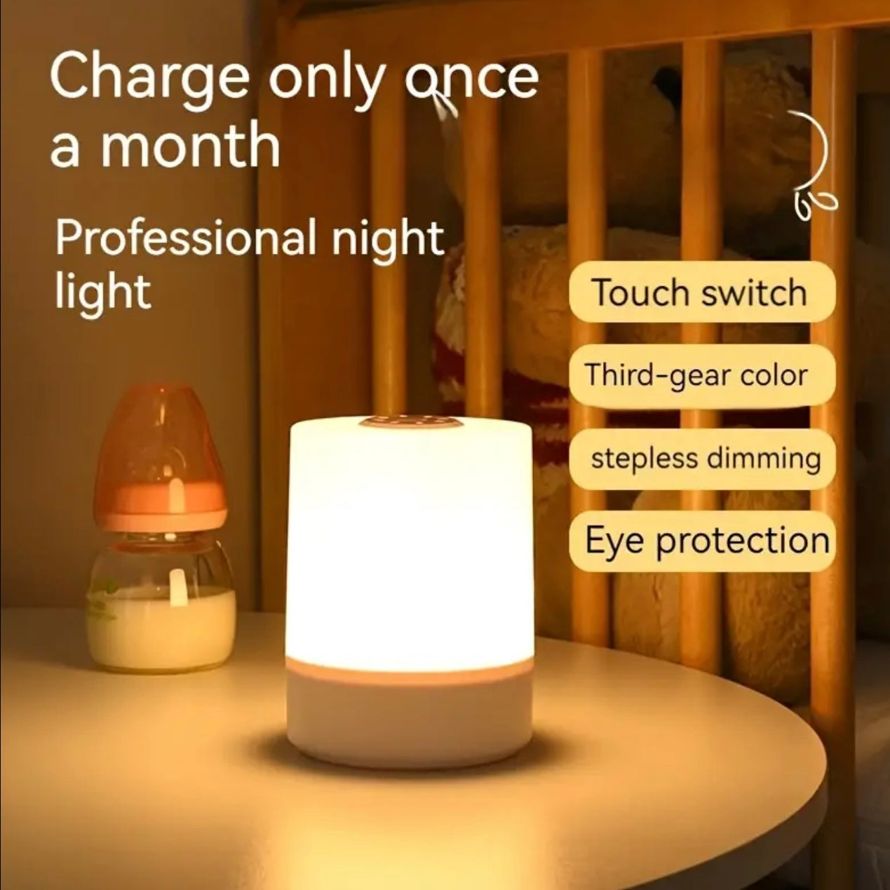 Zenora 2025 Touch Dimmable LED Bedside Lamp