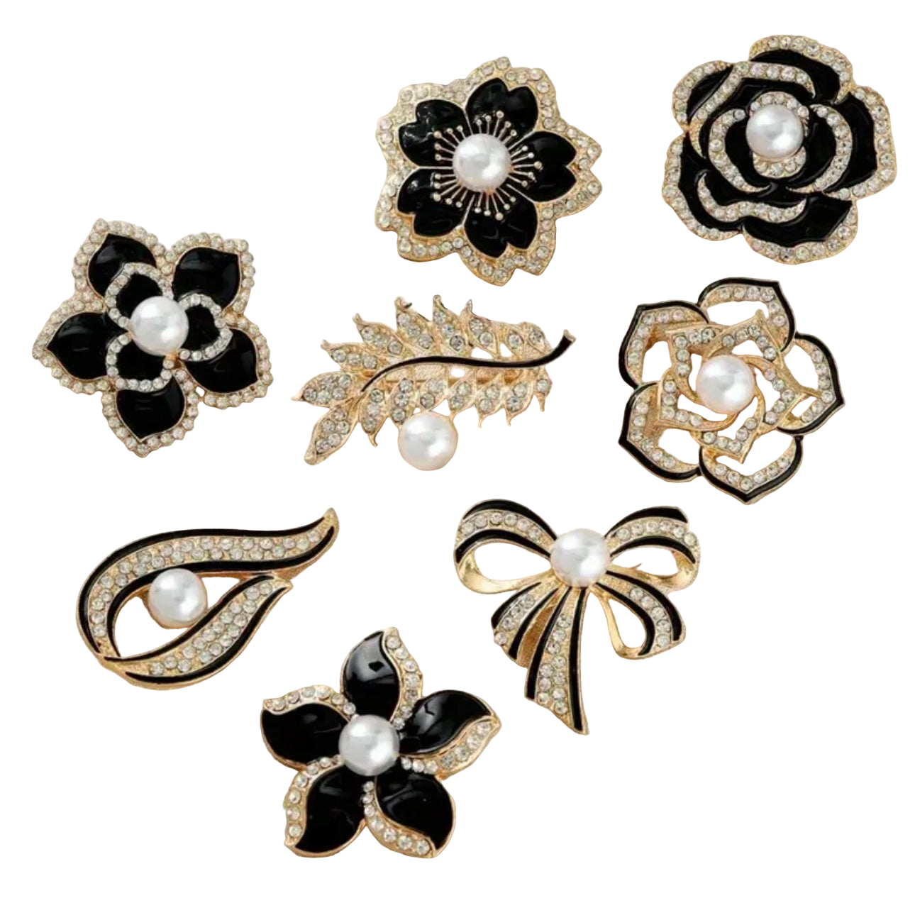 4pcs Chic Floral Brooch Set