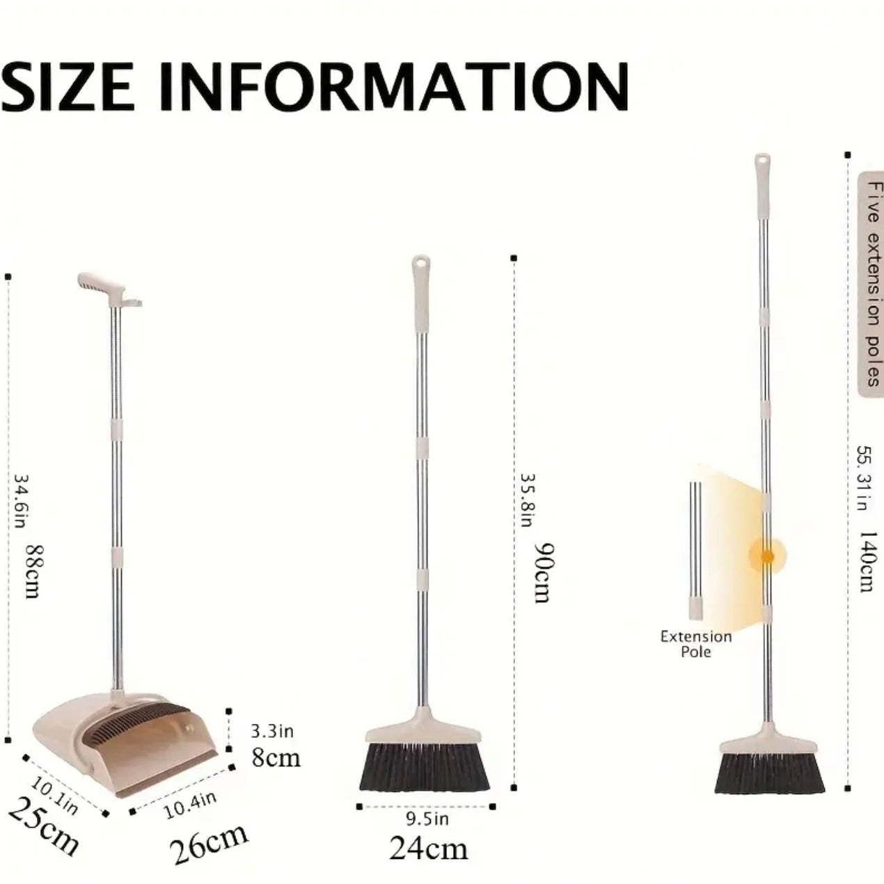 Zenora Broom & Dustpan Set with Long Handle