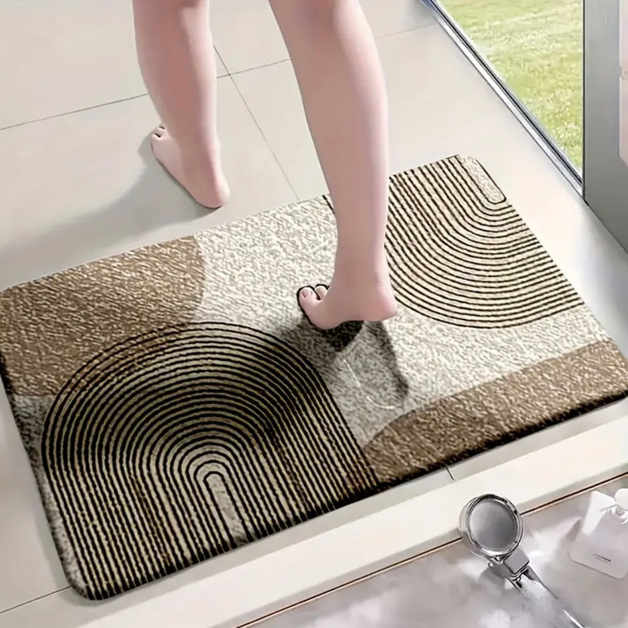 Zenora 4-Piece Modern Minimalist Bathroom Mat Set