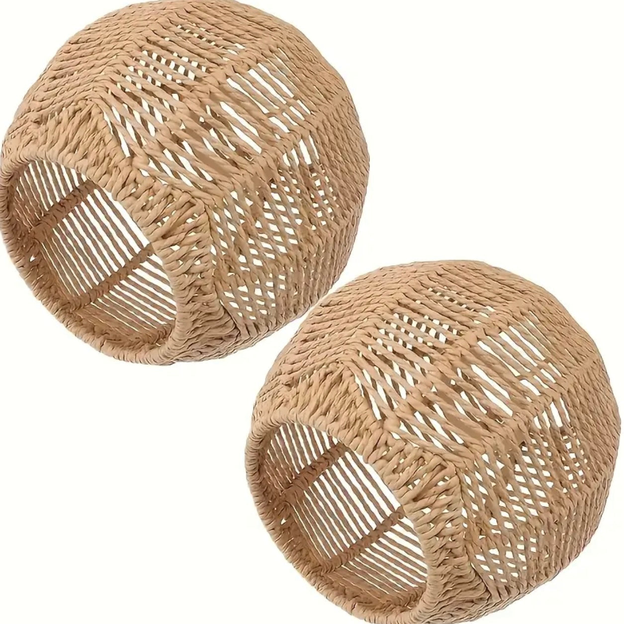 Bohemian Rattan Pendant Light Shade Set (2pcs)