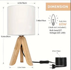 Zenora Charming Wooden Tripod Table Lamp