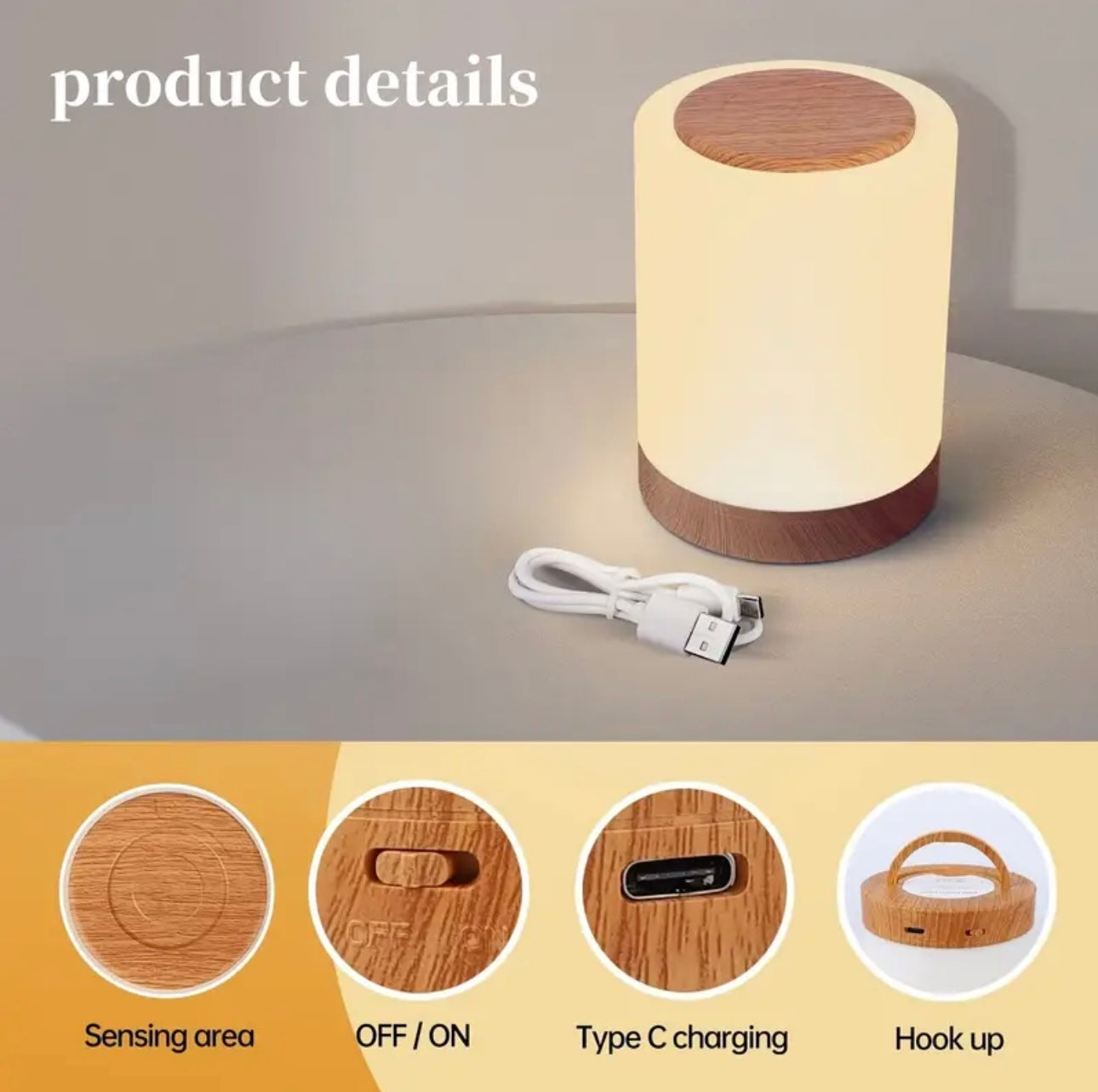 Zenora 2pcs Night LED Bedside Lamps