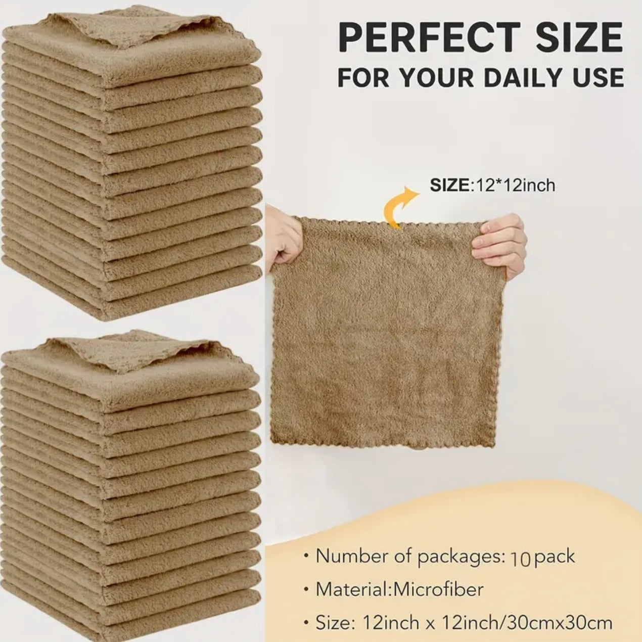 Zenora Reusable Microfiber Makeup Remover Towels – 10 Pack