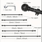 Zenora Adjustable Curtain Rod Bracket Set with Decorative Small Ball Finials