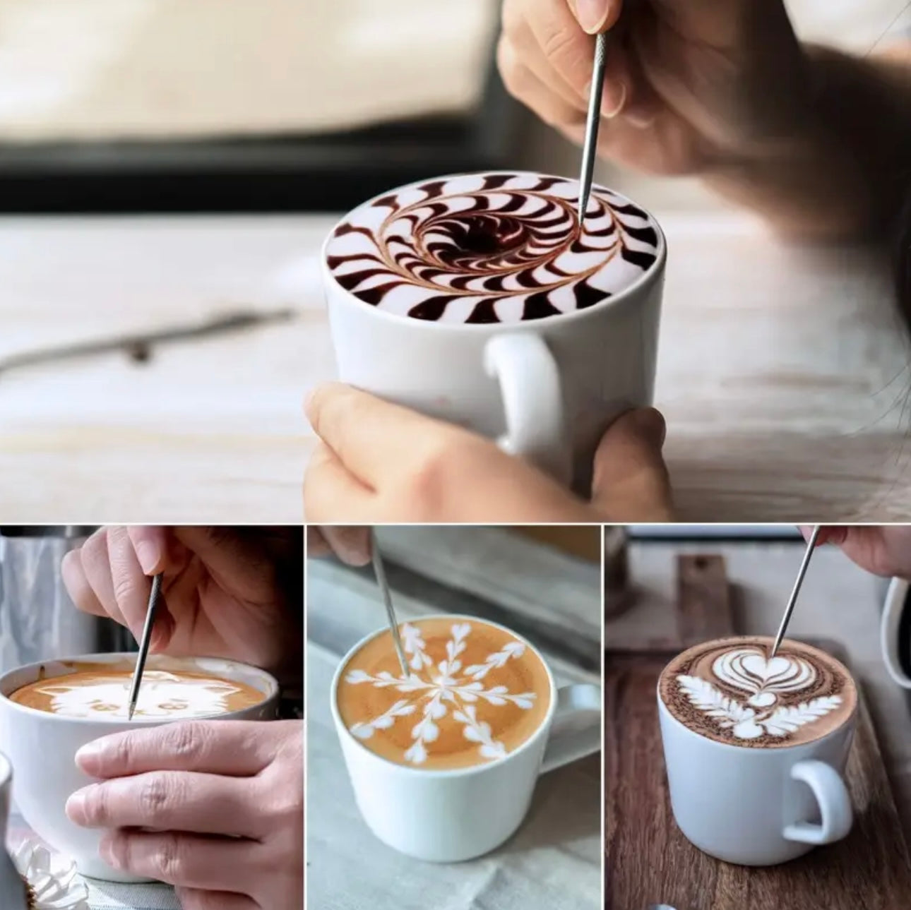 Zenora Stainless Steel Milk Frothing Pitcher Set