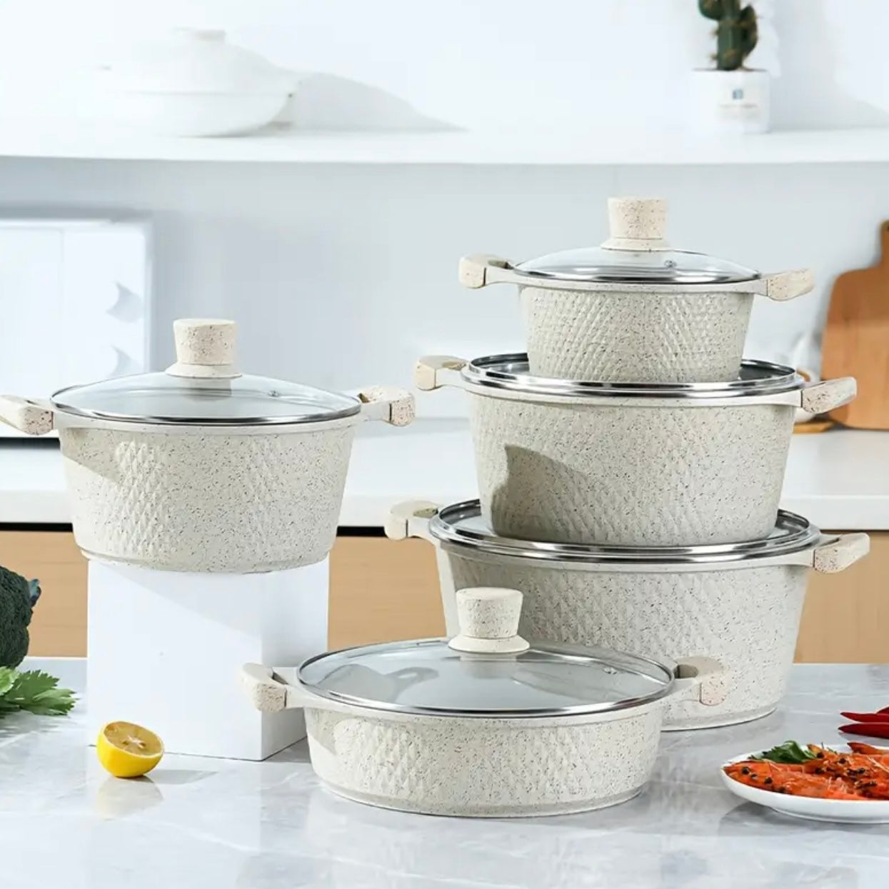Zenora Multi-Piece Maifanstone Coating Soup Pot Set