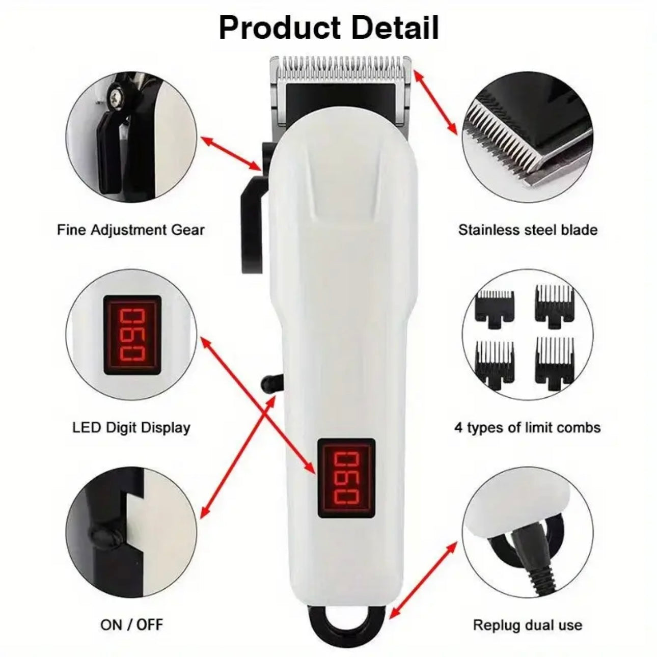 Zenora Men’s Rechargeable Electric Hair Clipper