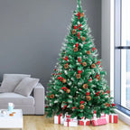 Zenora Christmas Artificial Pine Tree with LED Lights, Berries & Pine Cones