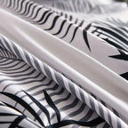 Zenora 4-Piece Thickened Leaf Print Duvet Cover Set