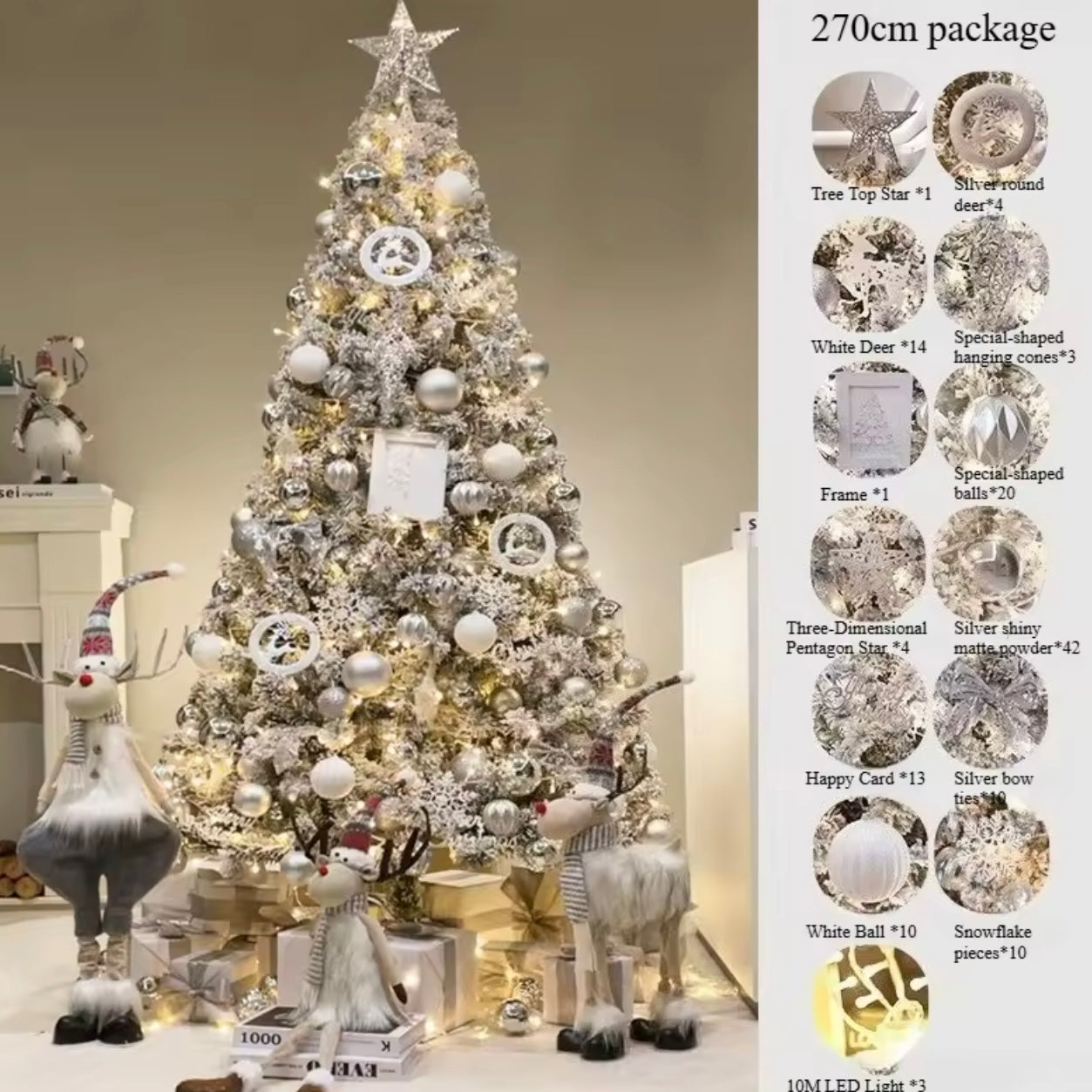 Zenora Luxury Encrypted Snowfall Christmas Tree with Decoration Package