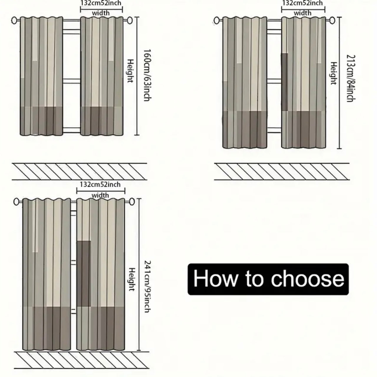Zenora Contemporary Gray & White Vertical Stripe Curtain Set