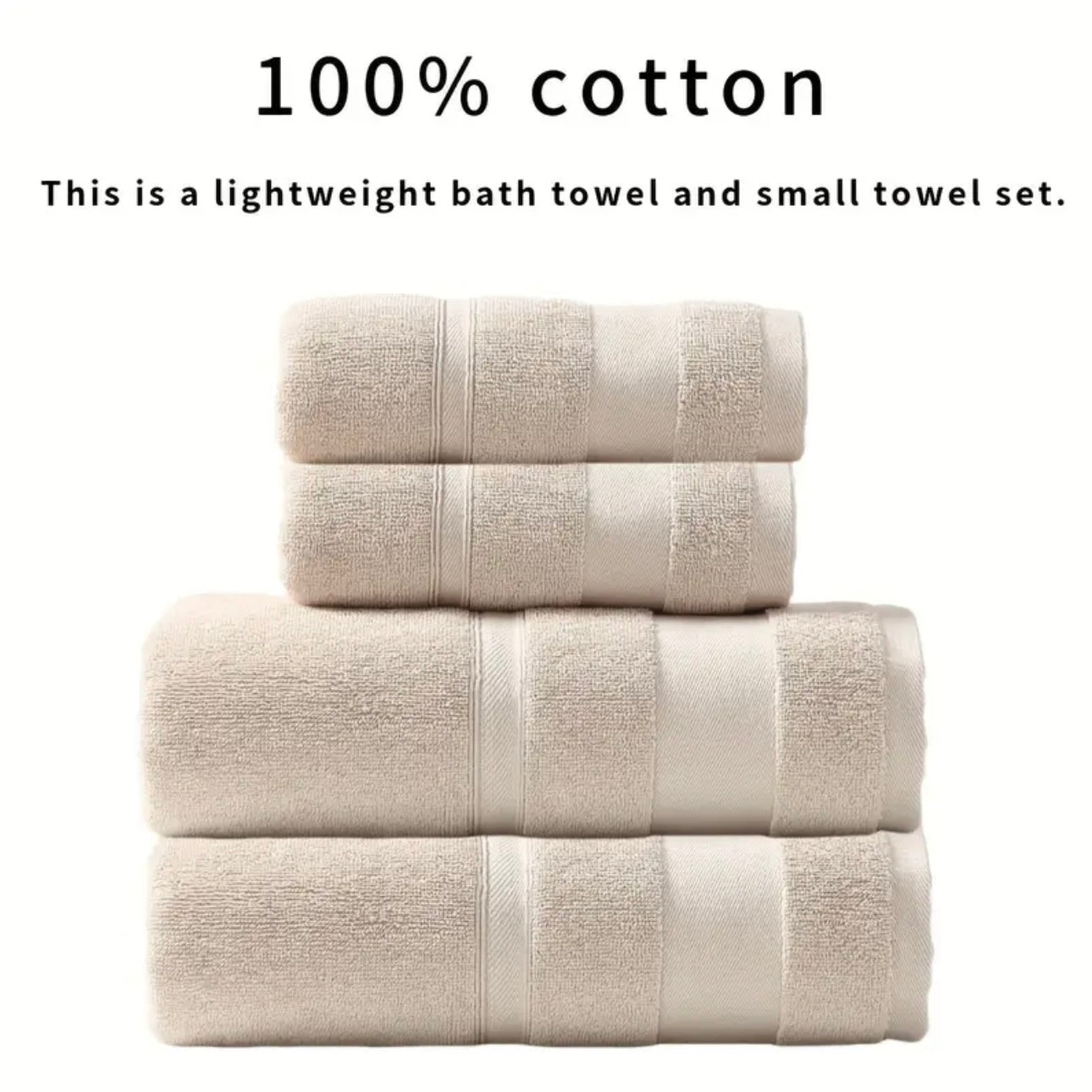 Zenora 4pcs Pure Cotton Bath Towel Set