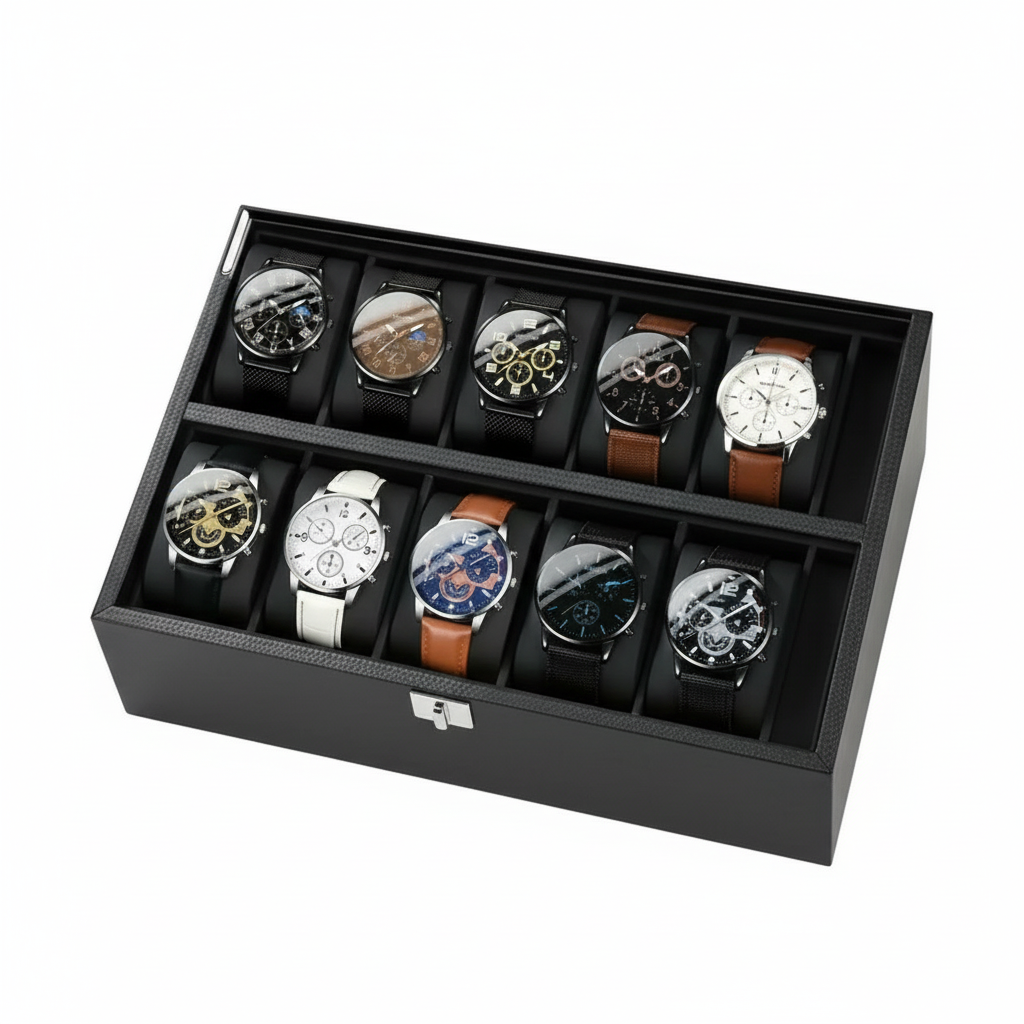 MSCXDK 10pcs Men’s Luxury Fashion Quartz Watch Set