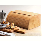 Zenora Bamboo Bread Box – Large Capacity Moisture-Proof Storage