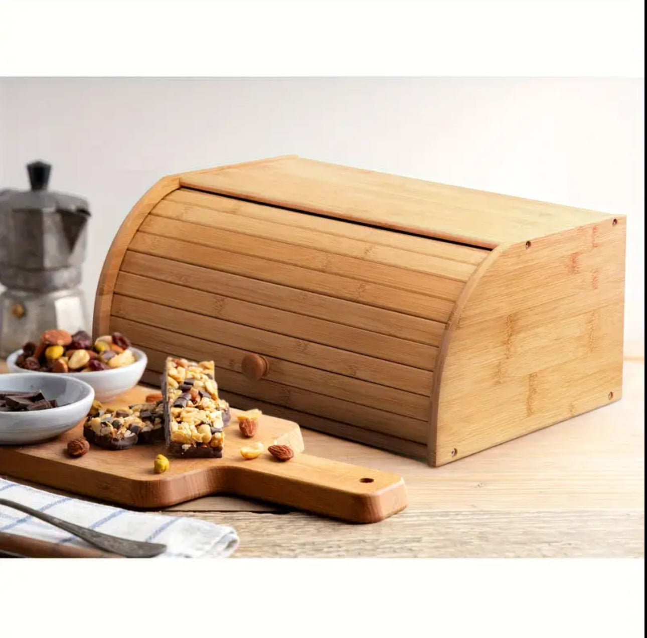 Zenora Bamboo Bread Box – Large Capacity Moisture-Proof Storage