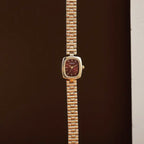 AURA SQUARE Golden-Tone Women’s Quartz Watch