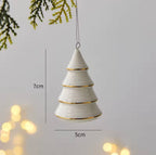 Zenora White Ceramic Christmas Tree Ornaments