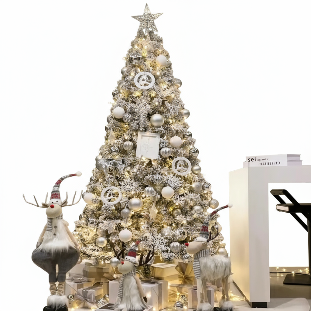 Zenora Luxury Encrypted Snowfall Christmas Tree with Decoration Package