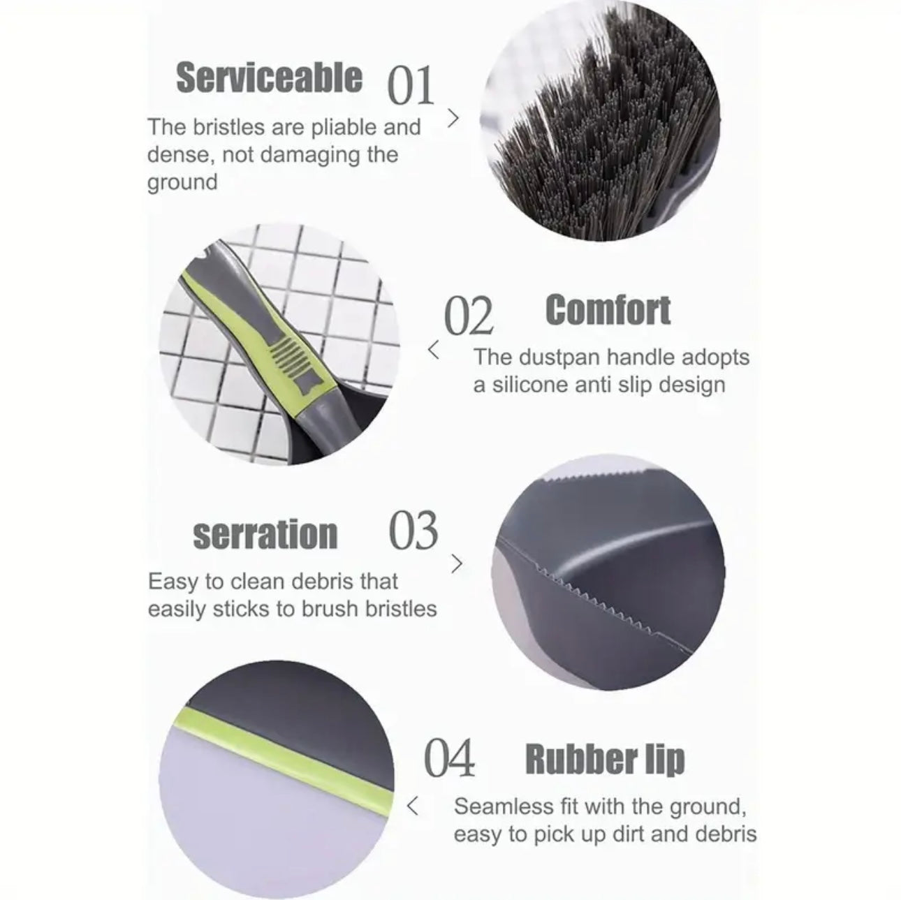 Zenora Dustpan & Broom 3-Set