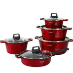 Zenora Multi-Piece Ceramic-Coated Cookware Set