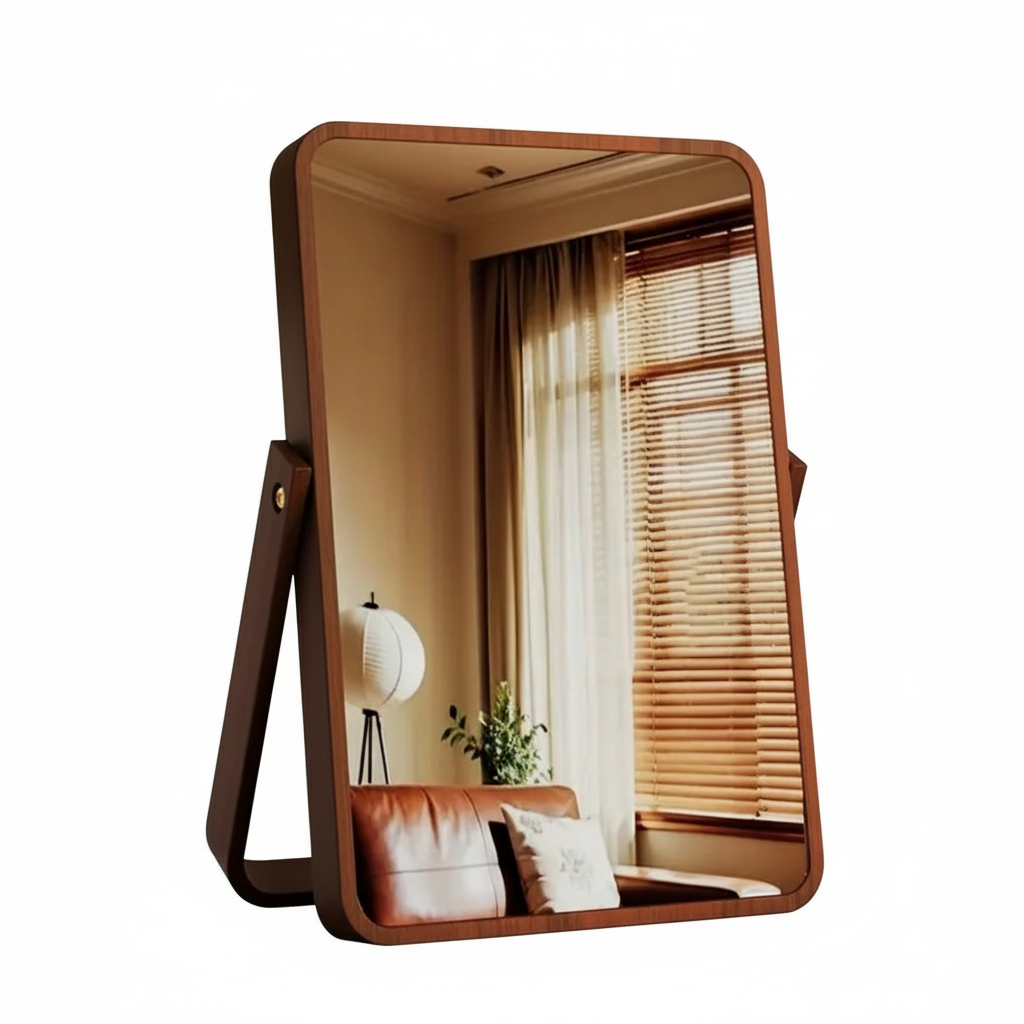 Zenora Natural Bamboo Wood Full-Length Foldable Mirror