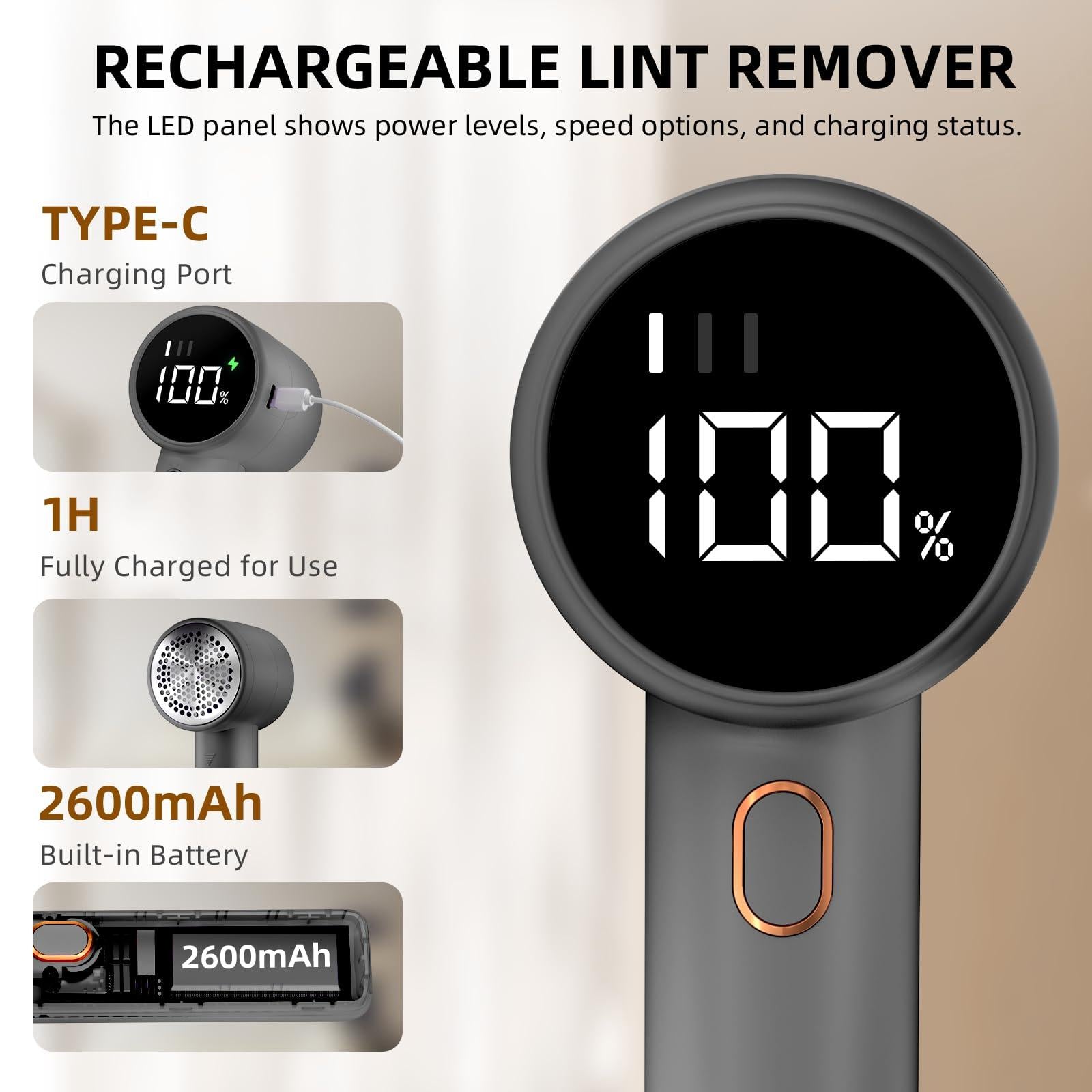 Zenora Glide Rechargeable Lint Remover