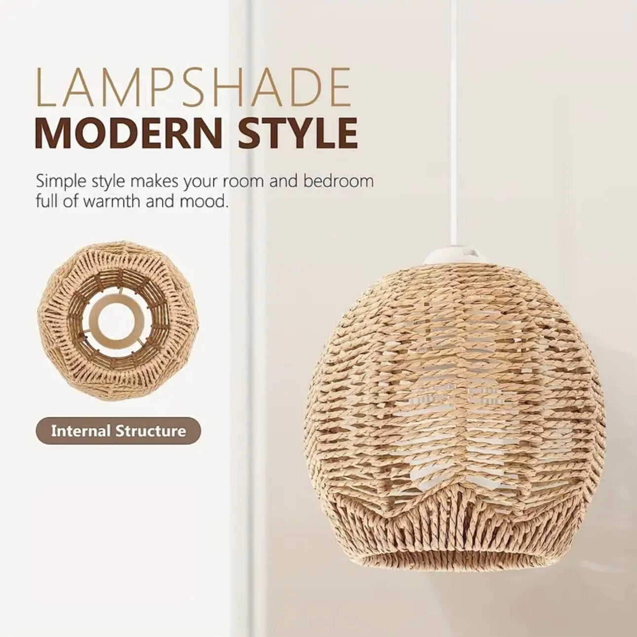 Bohemian Rattan Pendant Light Shade Set (2pcs)