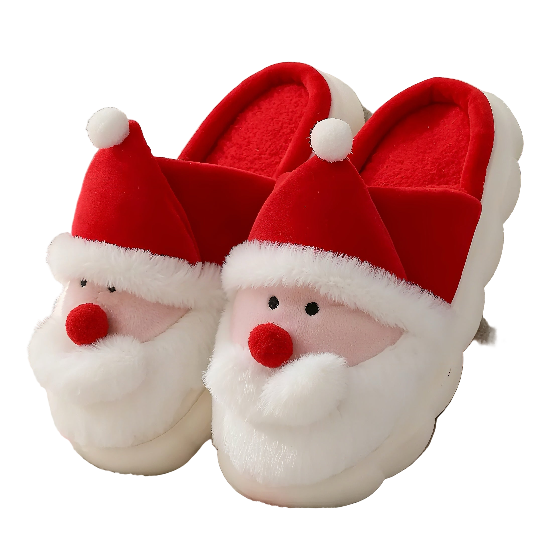 Zenora Merry Christmas Santa Claus Plush Slippers