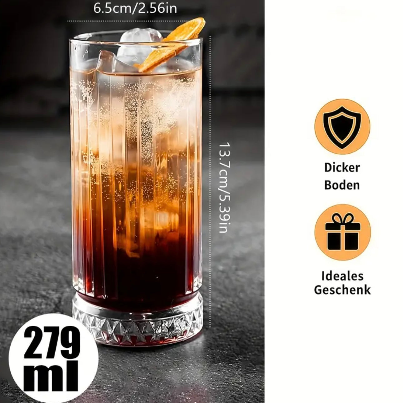 Zenora 6-Piece Elegant Highball Glassware Set