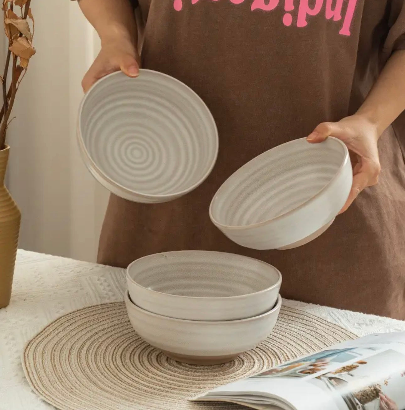 Zenora 2-Piece Large Ceramic Bowl Set