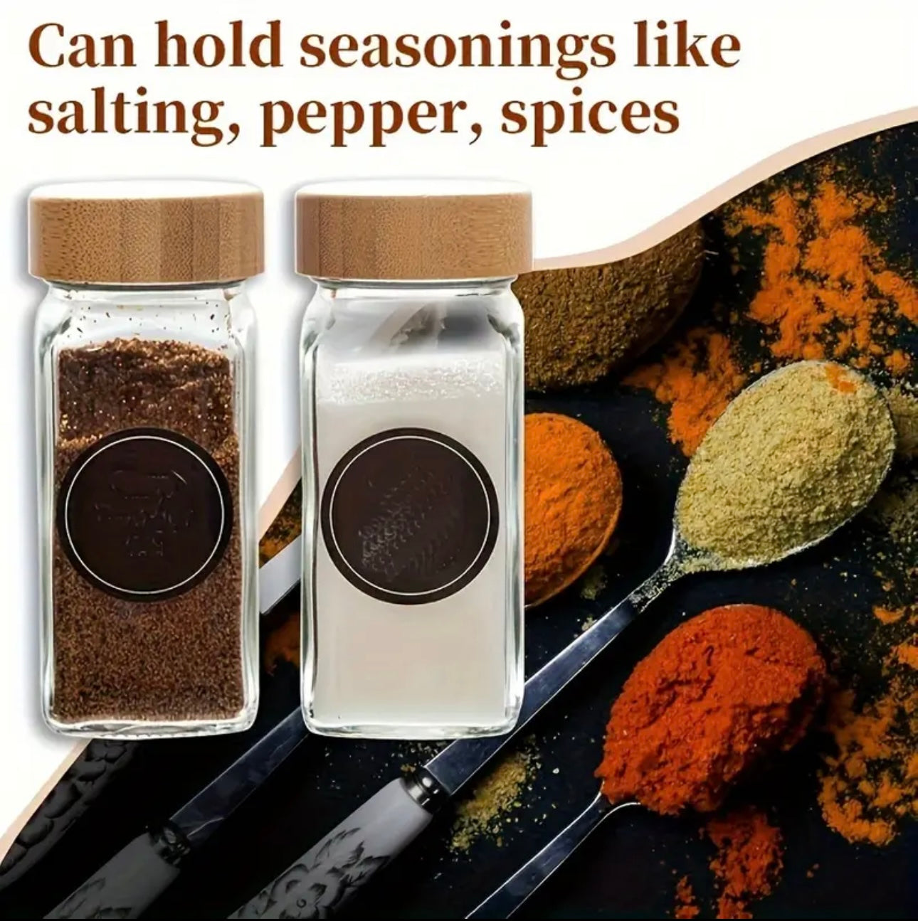 Zenora 12/24pcs Spice Jar Set