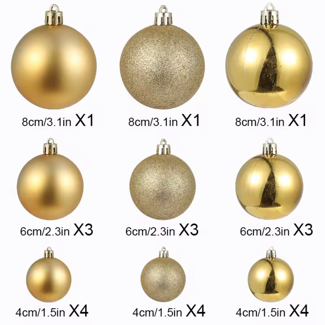 Zenora 24pcs Christmas Ball Hanging Ornaments