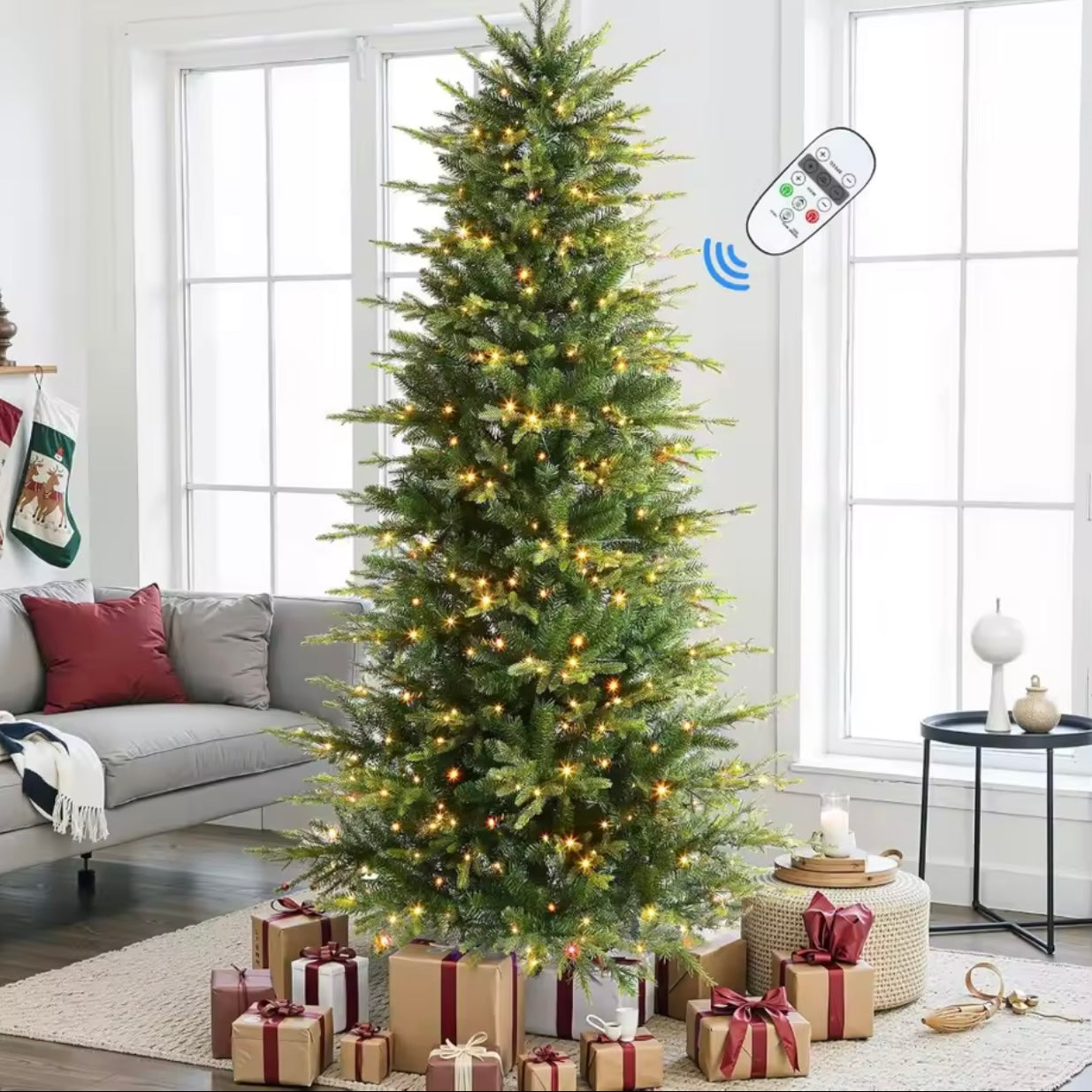 Zenora 6.5FT Pre-Lit Aspen Noble Fir Artificial Christmas Tree