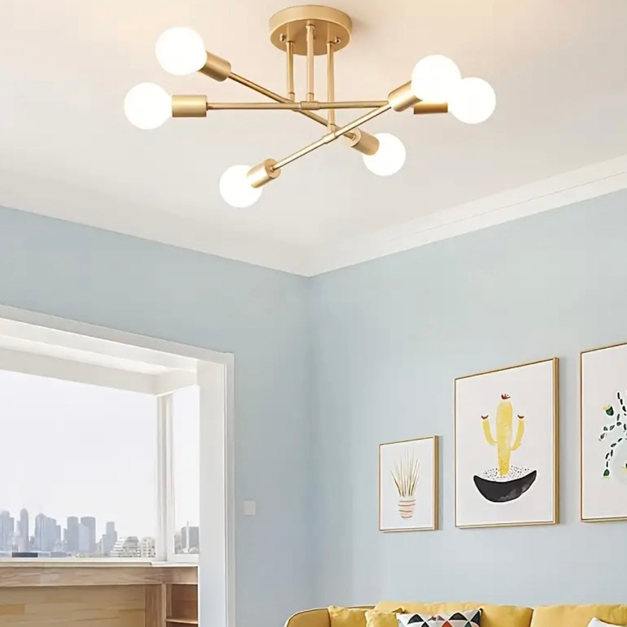 Zenora Modern Minimalist Semi-Flush Ceiling & Table Lamp