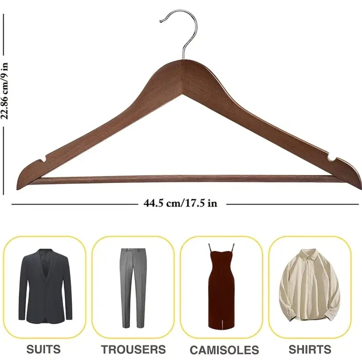 Zenora 22-Pack Premium Wood Suit Hangers