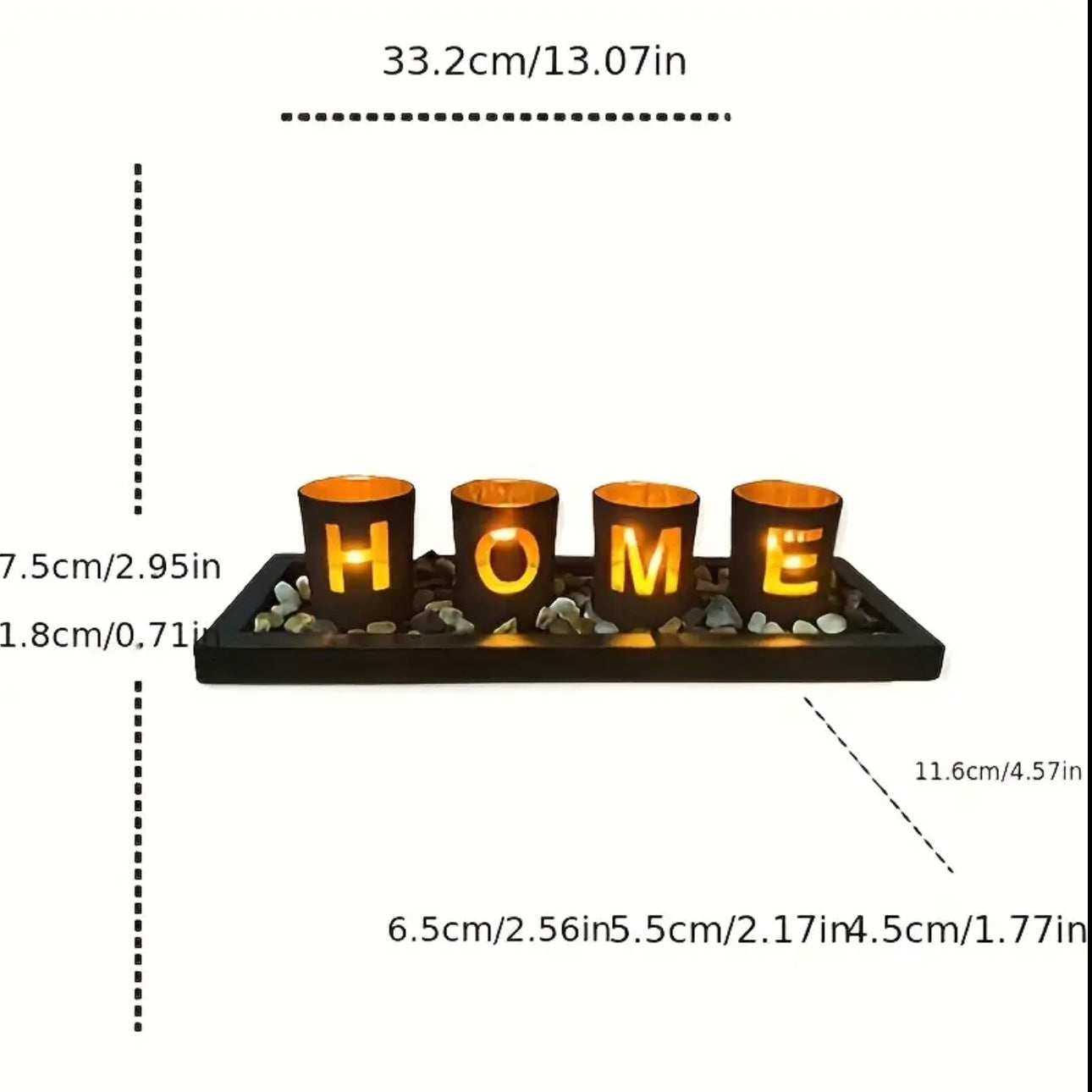 Zenora Wooden & Glass Letter Candle Holder