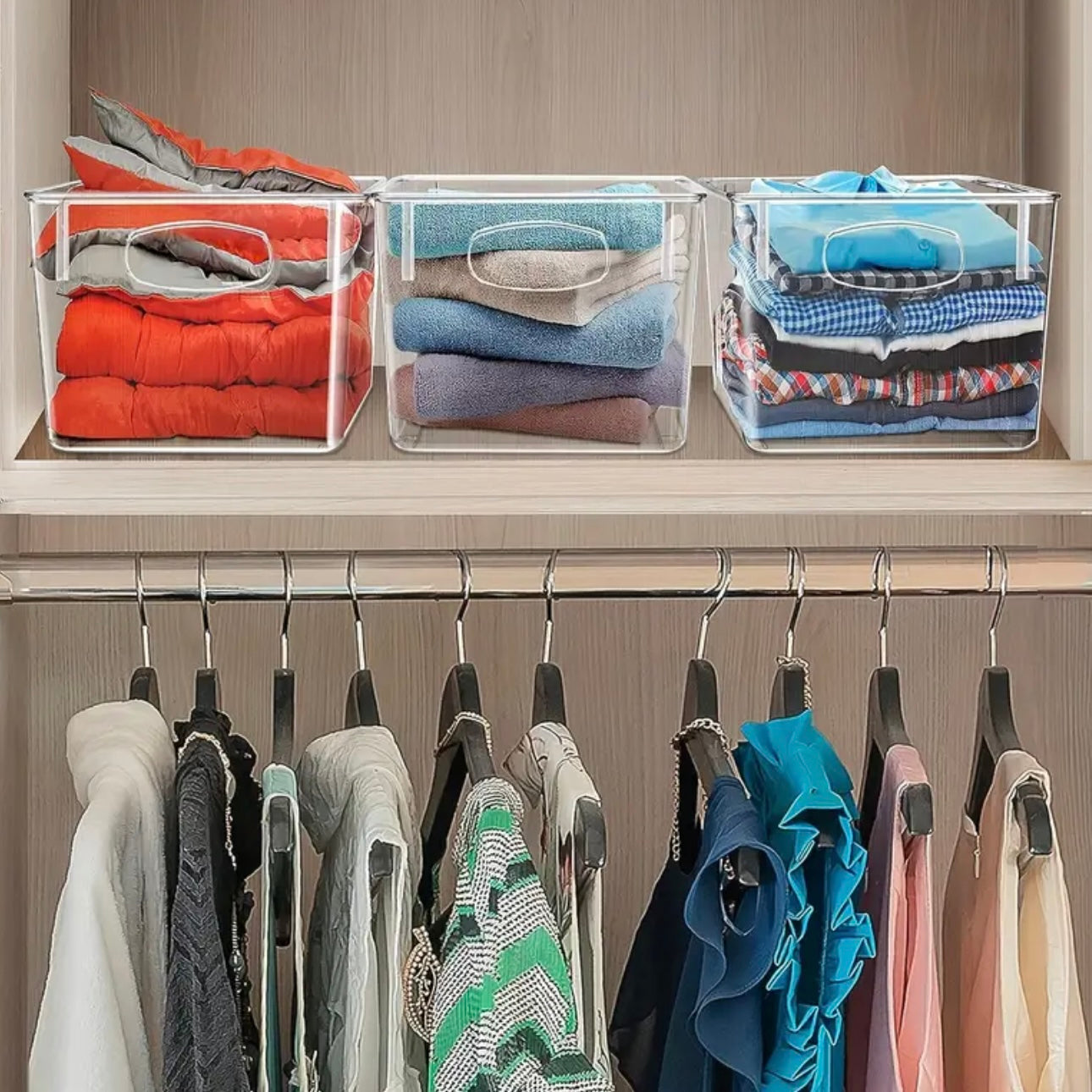 Zenora 4pcs Clear Drawer Organizer Bins