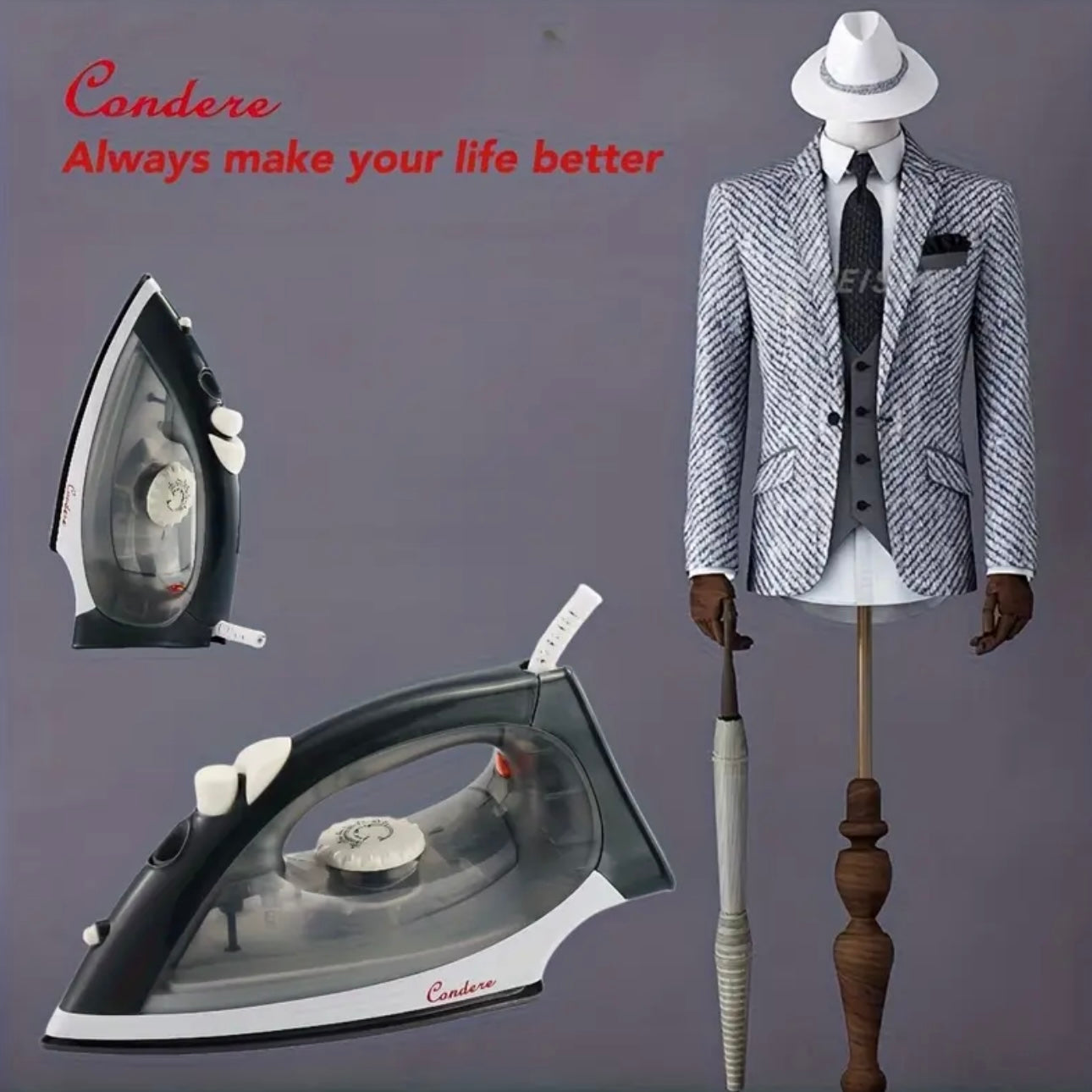 Zenora Condere EL-3212 Heavy-Duty 1600W Steam Iron