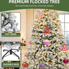 Zenora 6FT Pre-Lit Snow Flocked Artificial Christmas Tree
