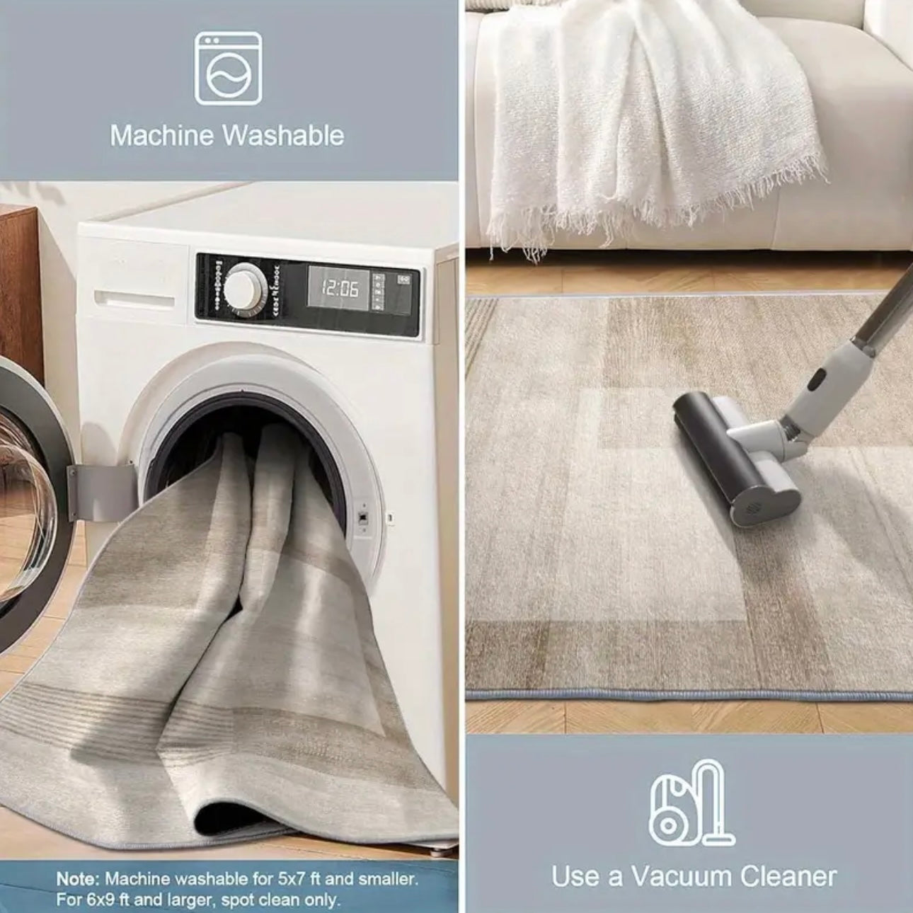 Zenora Velvet Floral Washable Modern Mat