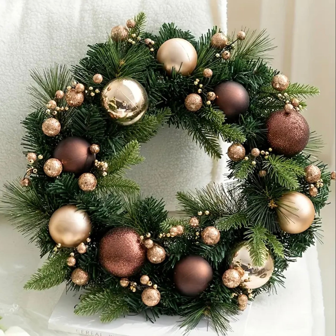 Zenora Colorful Ball Flower Christmas Wreath