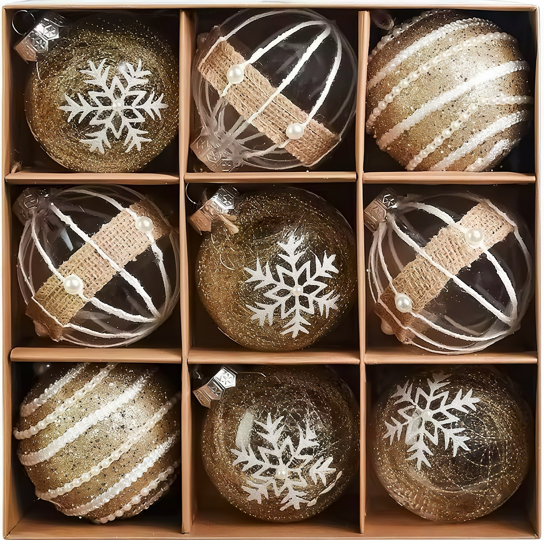 Zenora Gold Christmas Ball Ornament Set