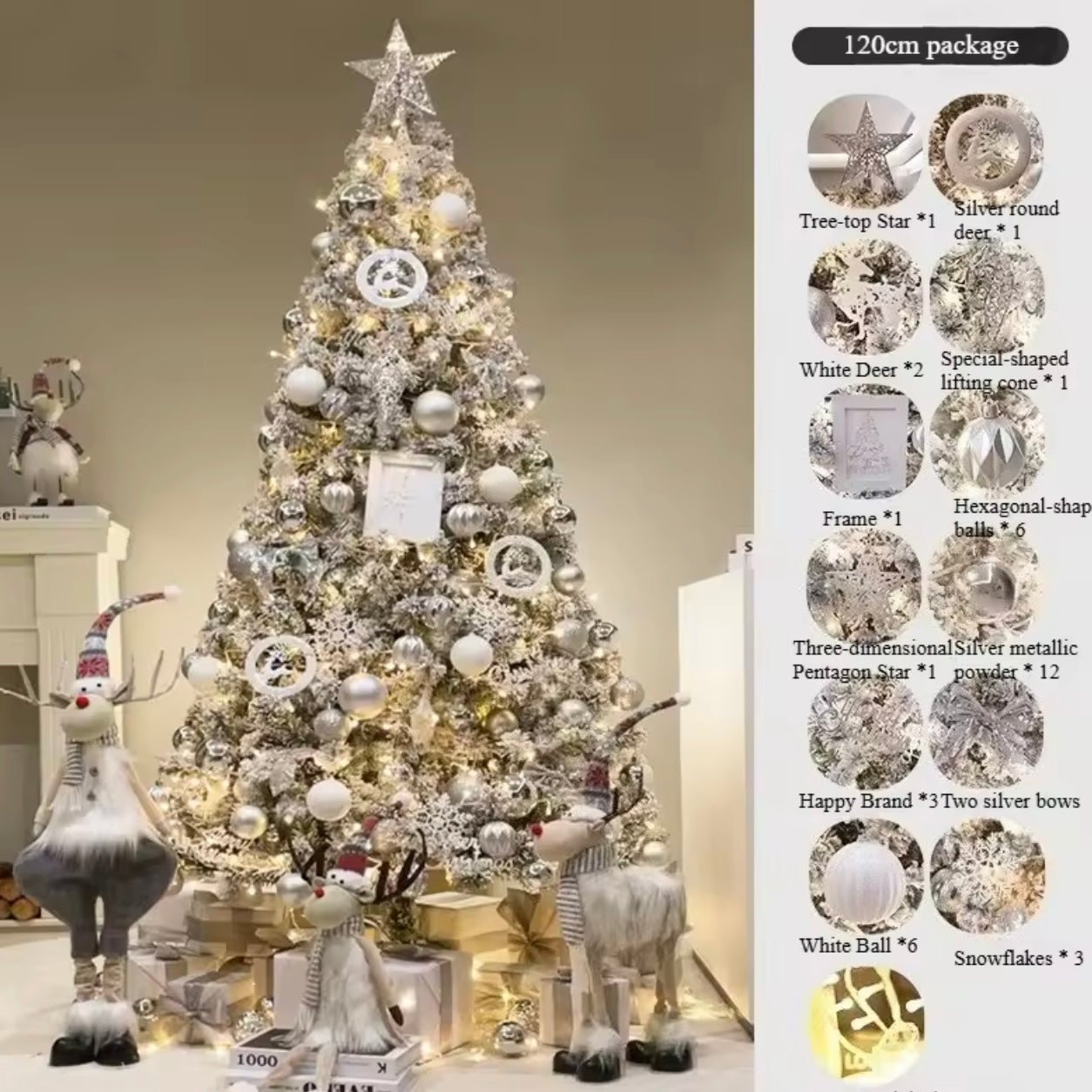 Zenora Luxury Encrypted Snowfall Christmas Tree with Decoration Package